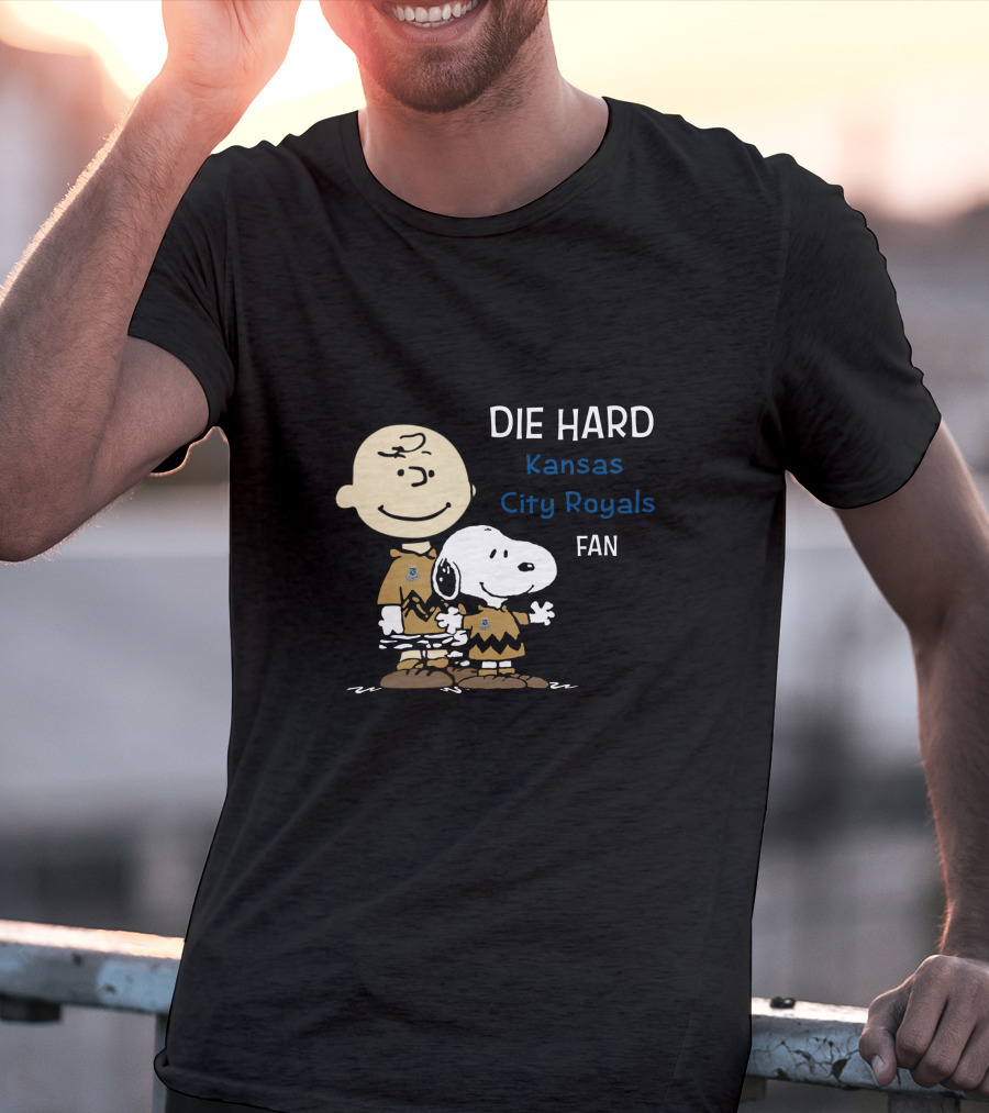 Die Hard Kansas City Royals Snoopy And Charlie Brown Fan T-Shirt