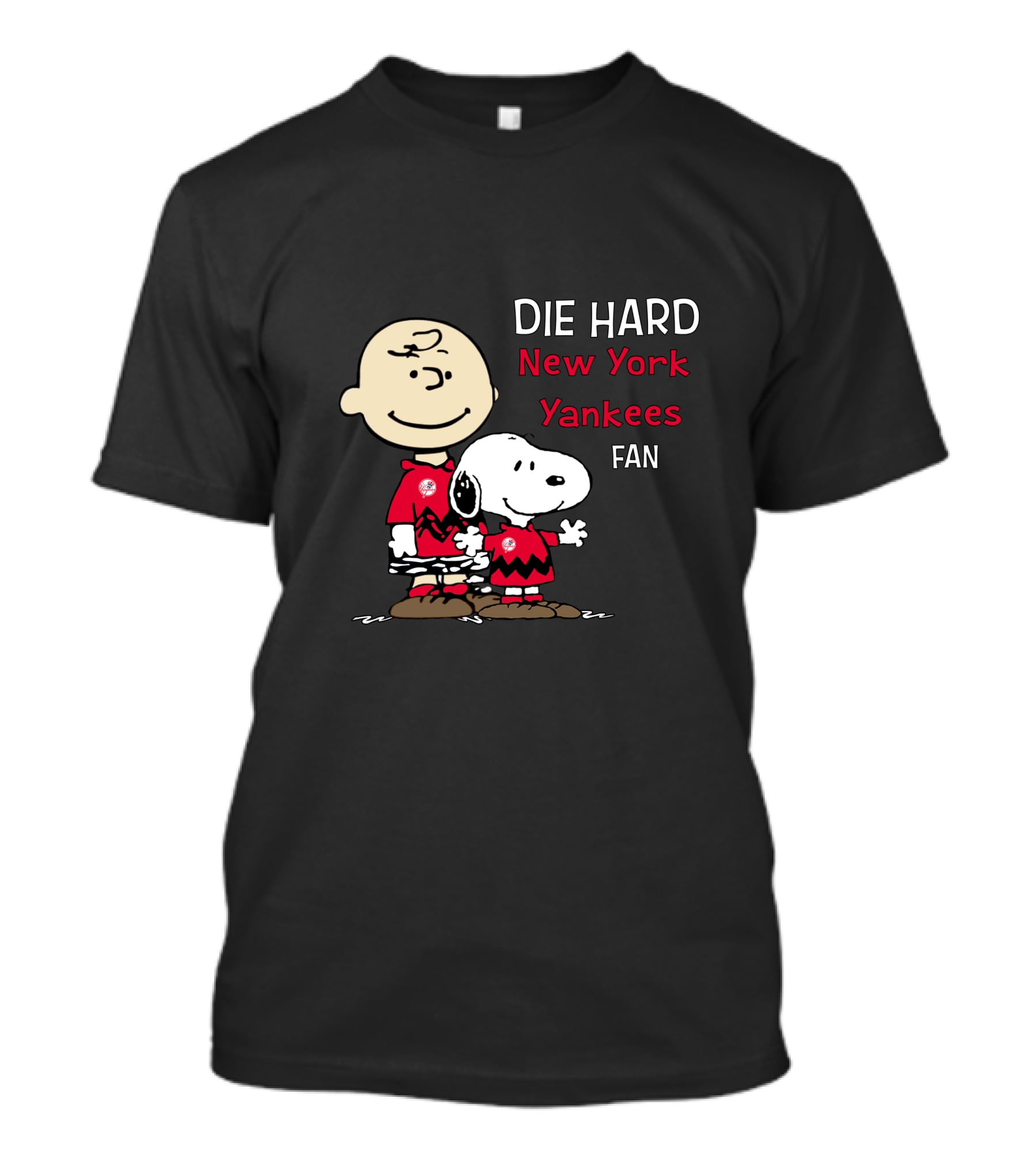 Die Hard New York Yankees Fan Snoopy Charlie Brown Peanuts T-Shirt