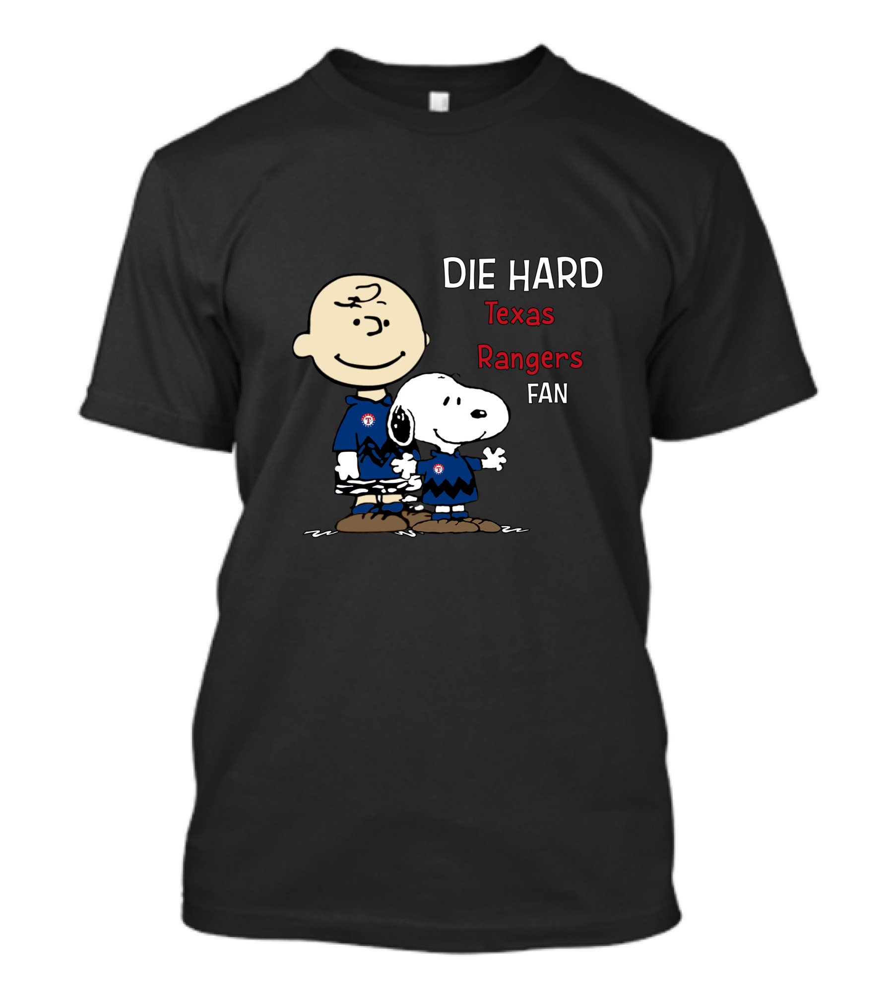Die Hard Texas Rangers Fan Snoopy Charlie Brown T-Shirt