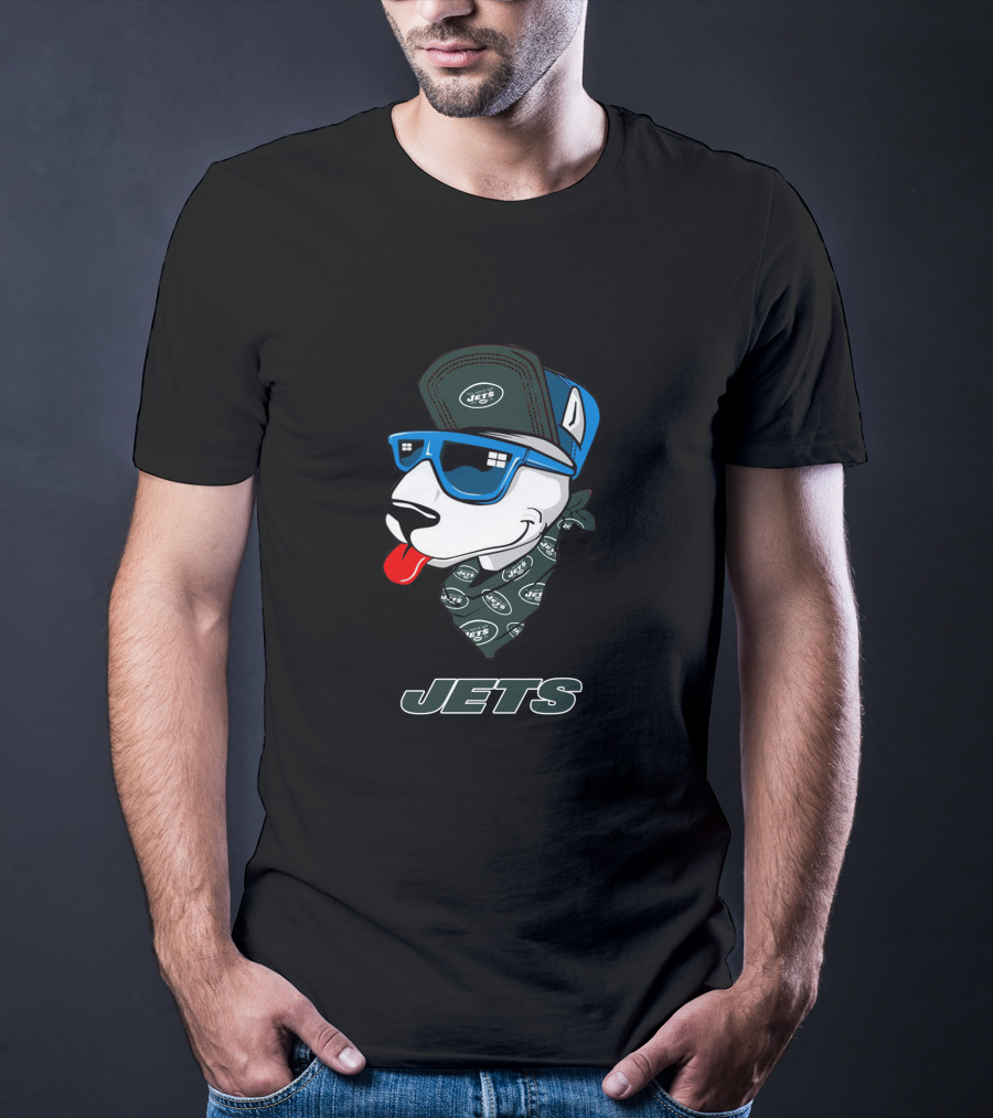Jets Bull Terrier With Bandana And Sunglasses T-Shirt