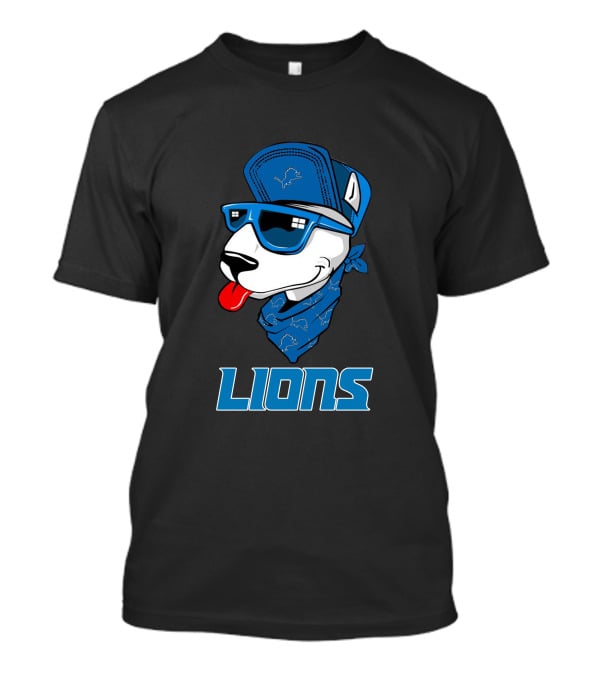 Lions Cool Bull Terrier With Hat And Sunglasses T-Shirt
