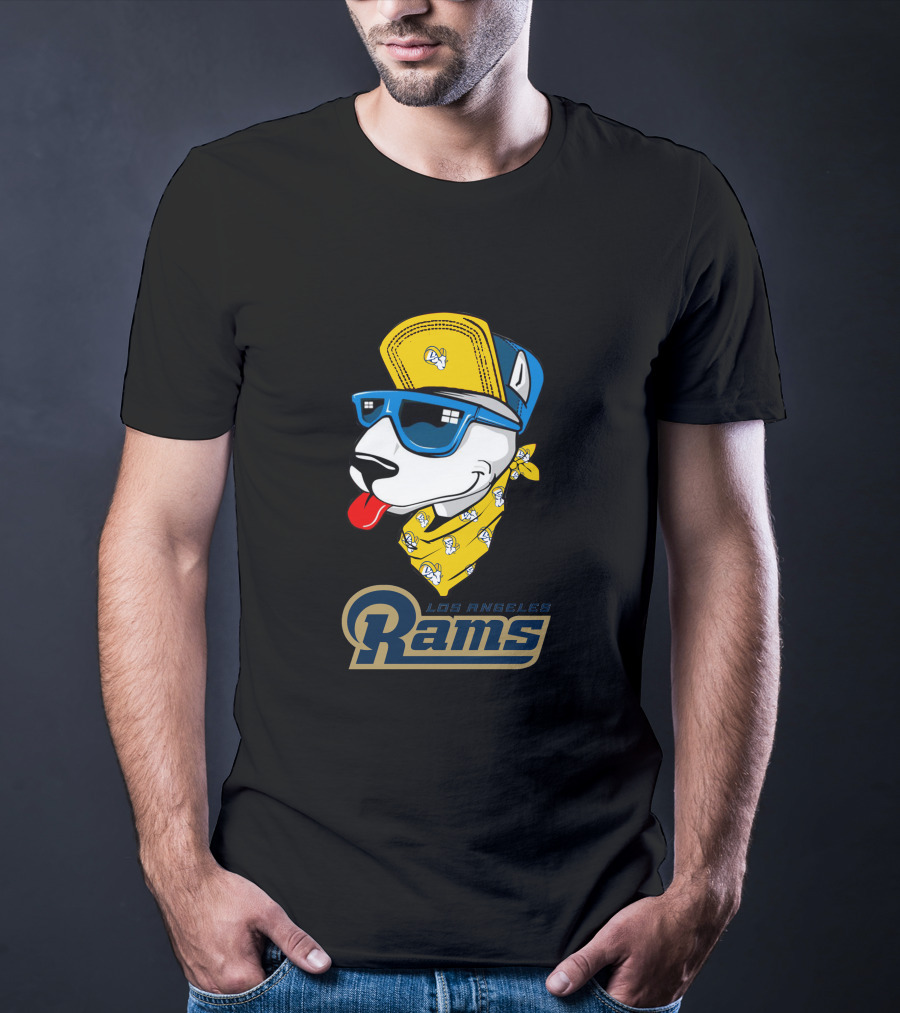Los Angeles Rams Bull Terrier Fan T-Shirt