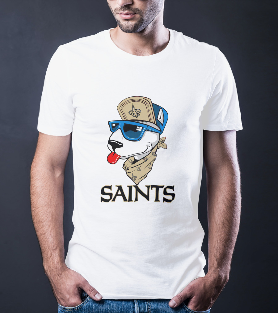 Saints Bull Terrier Fleur-de-Lis Hip Hop T-Shirt