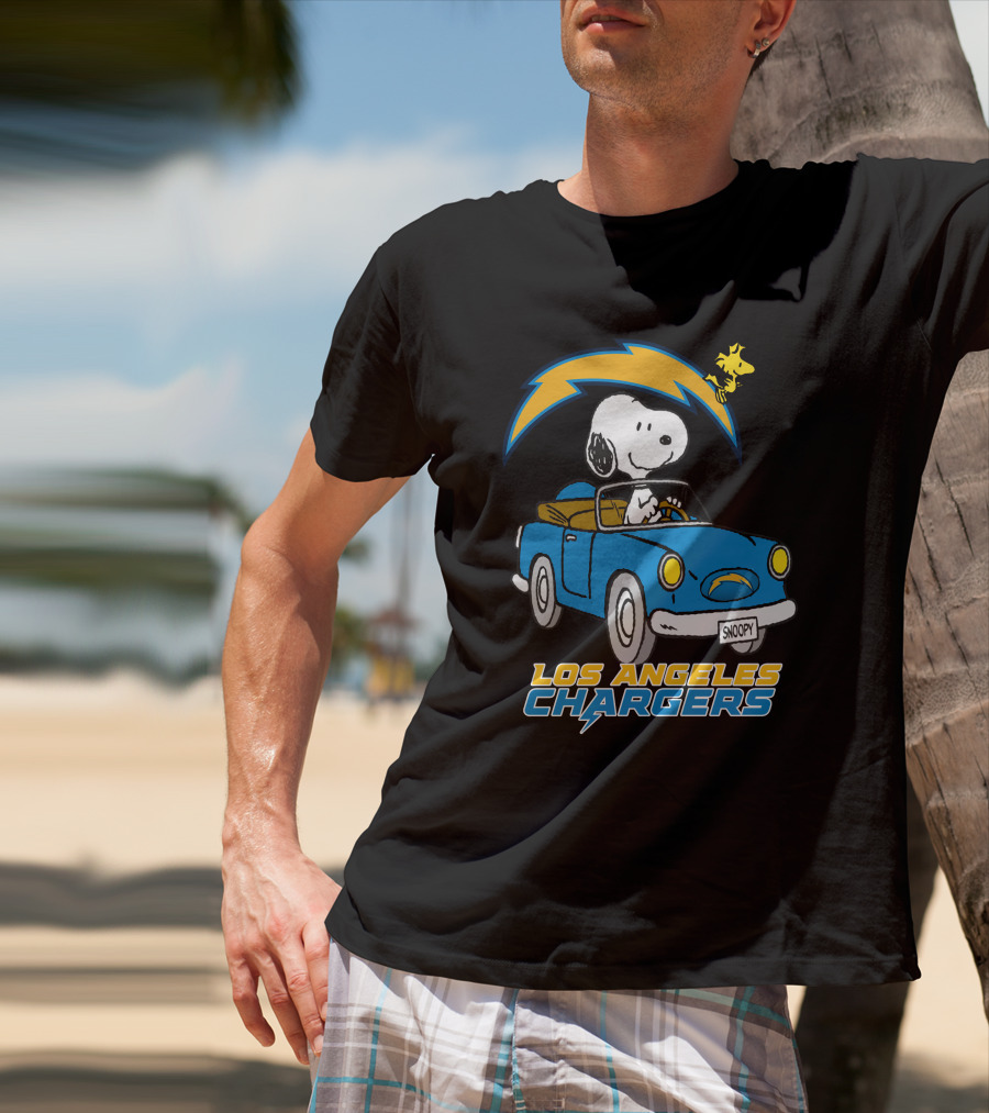 Los Angeles Chargers Snoopy Driving With Woodstock T-Shirt
