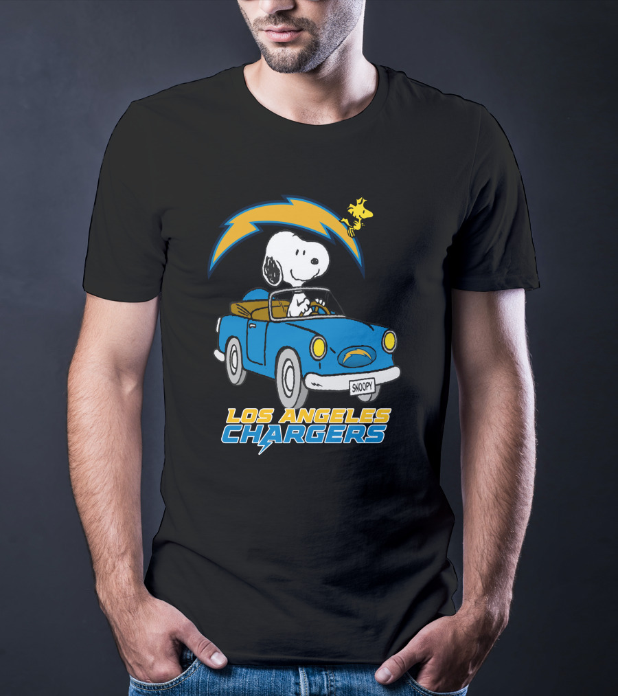 Los Angeles Chargers Snoopy Driving With Woodstock T-Shirt