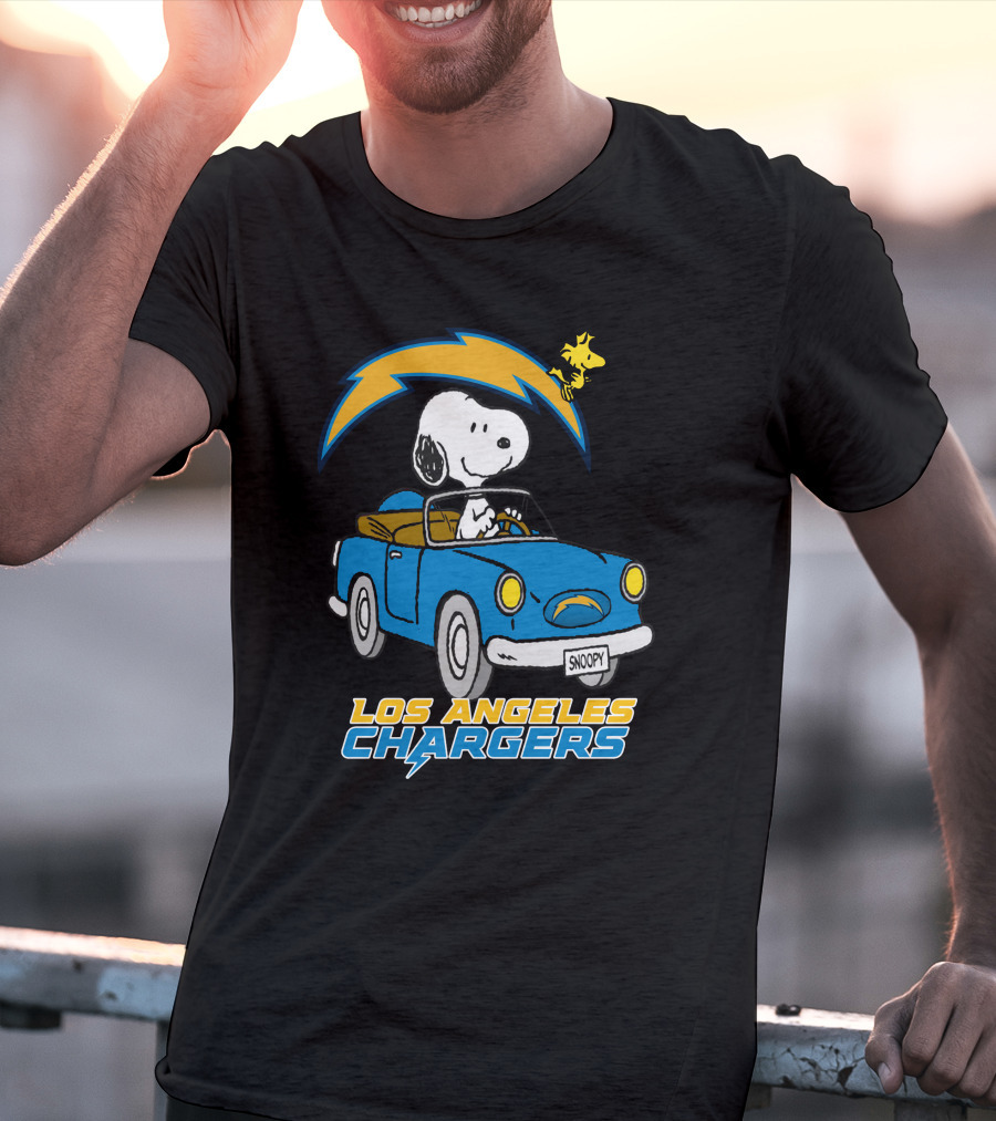 Los Angeles Chargers Snoopy Driving With Woodstock T-Shirt