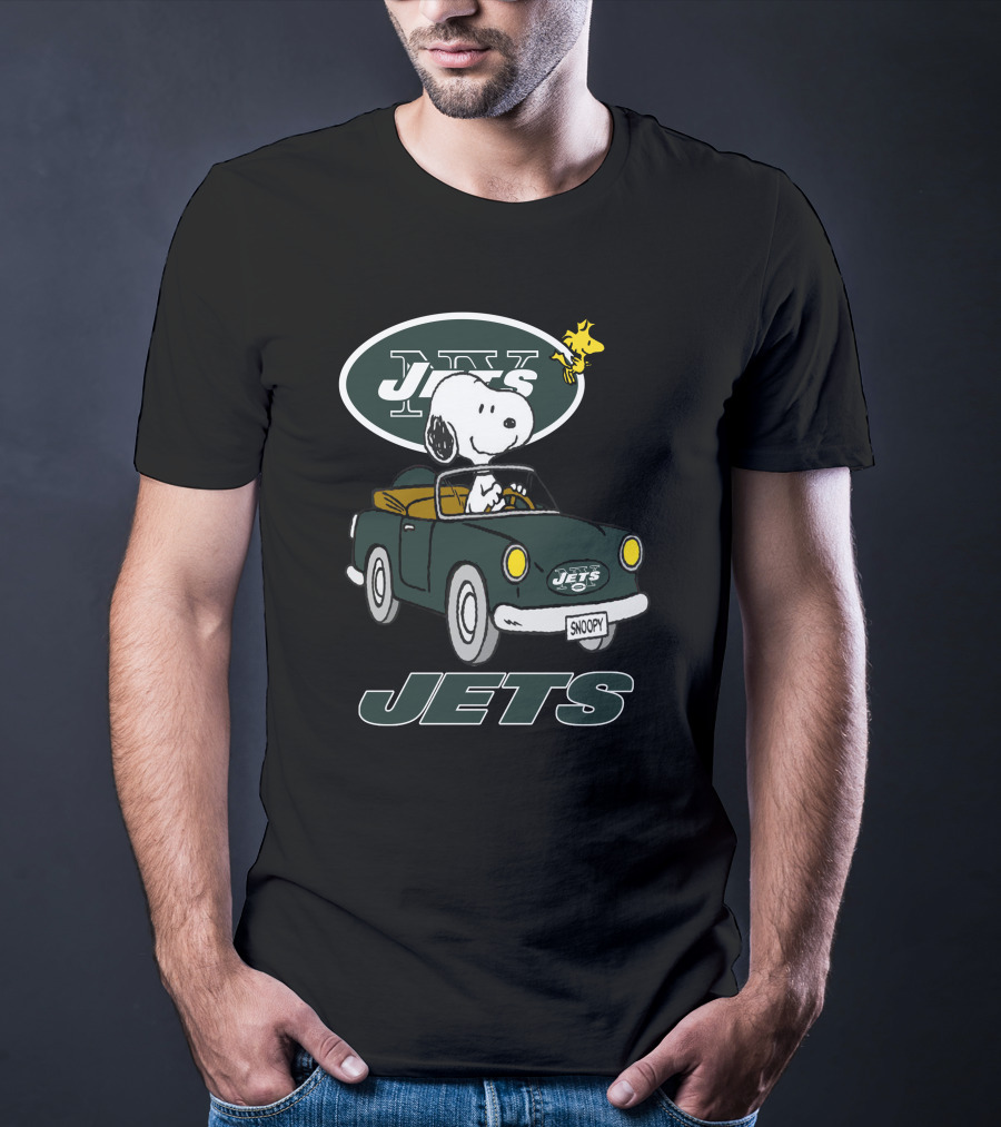 Jets Snoopy Woodstock Driving Car NY T-Shirt