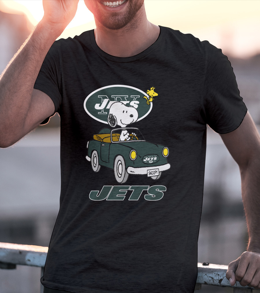 Jets Snoopy Woodstock Driving Car NY T-Shirt