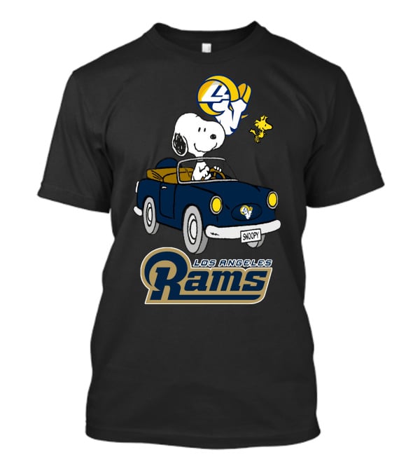 Los Angeles Rams Snoopy Driving With Woodstock T-Shirt