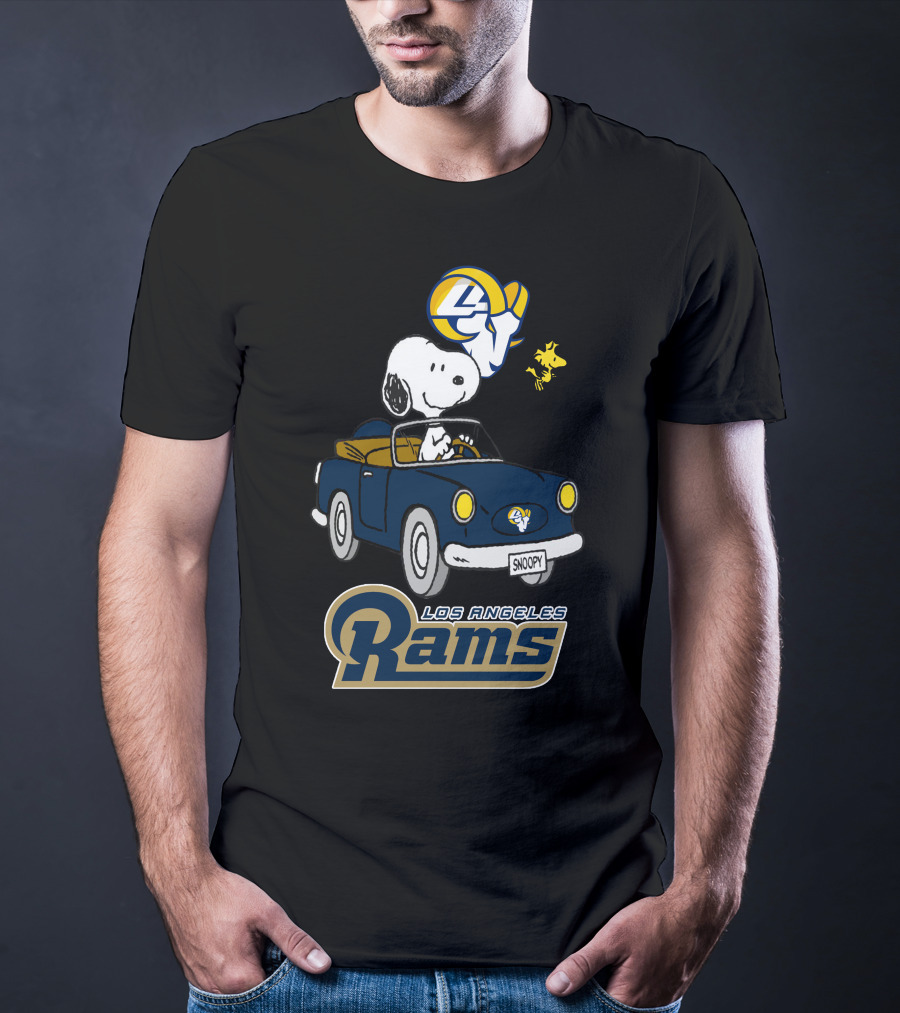 Los Angeles Rams Snoopy Driving With Woodstock T-Shirt