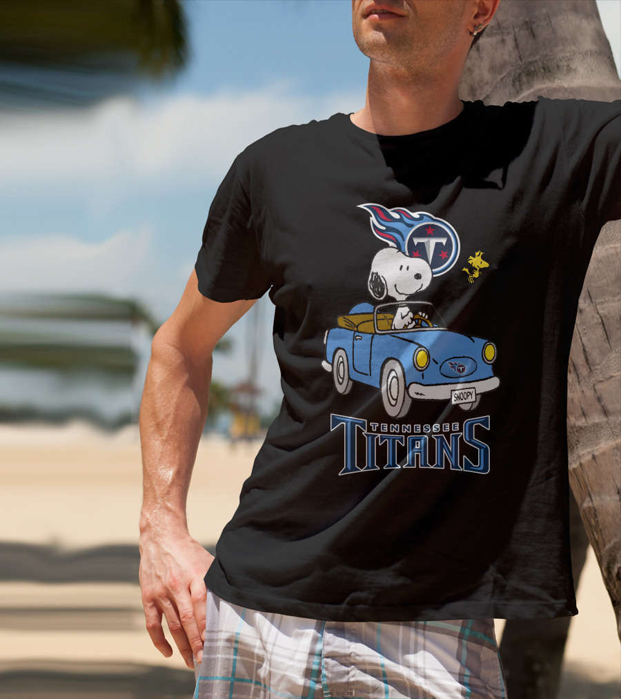 Tennessee Titans Snoopy Driving Woodstock Ride T-Shirt