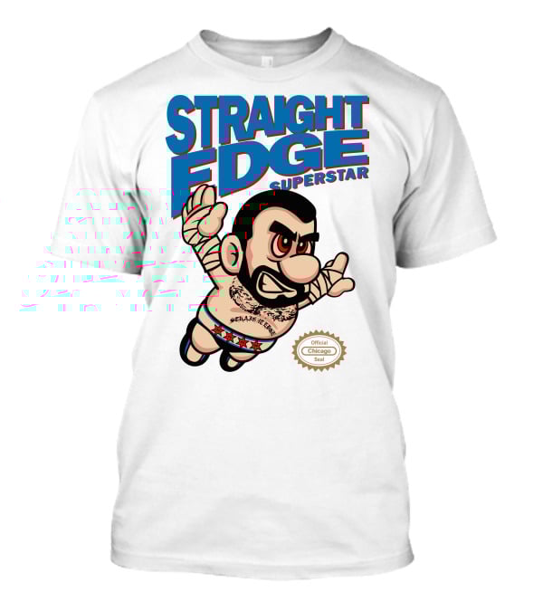 Straight Edge Superstar CM Punk Mario Official Chicago Seal T-Shirt
