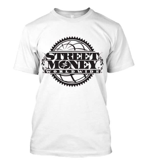 STREET MONEY WORLDWIDE Globe Emblem With Stylized Dollar T-Shirt