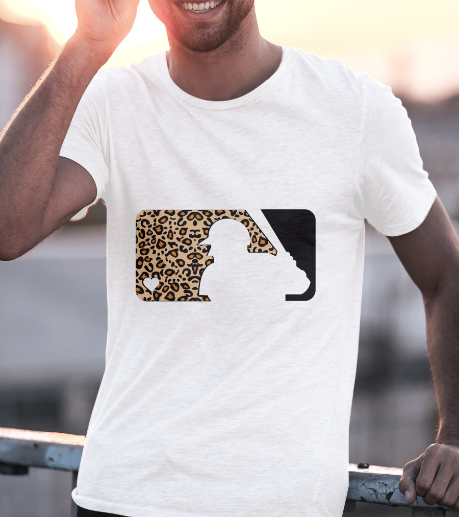 MLB Baseball Leopard Print Batter Silhouette Sublimated T-Shirt