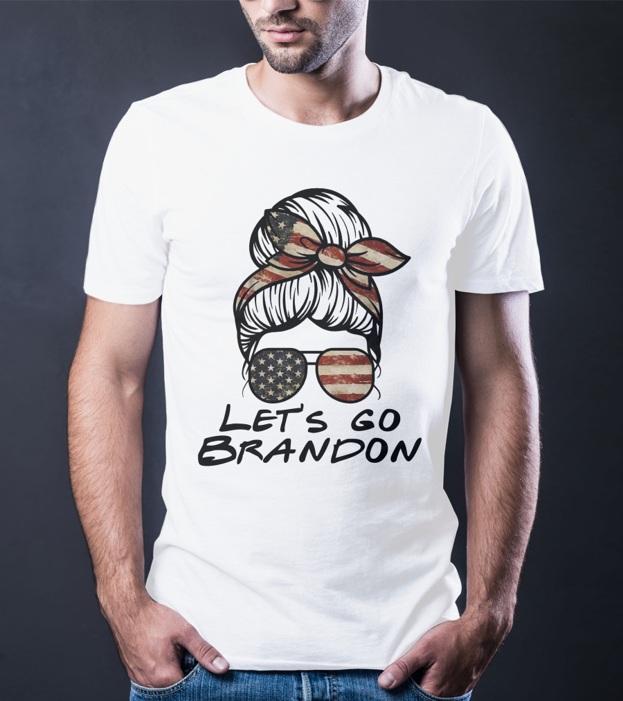 Let's Go Brandon American Flag Sunglasses And Bandana T-Shirt