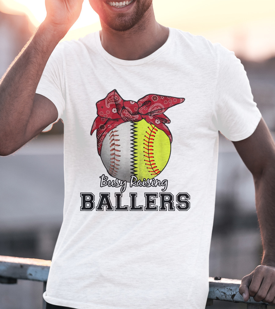 Busy Raising Baseball And Softball Ballers Bandana T-Shirt