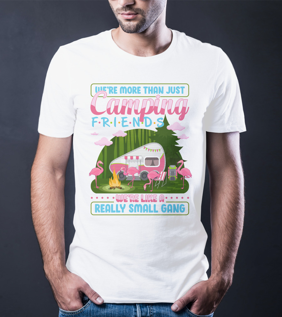 We're More Than Just Camping Friends Flamingo Gang T-Shirt