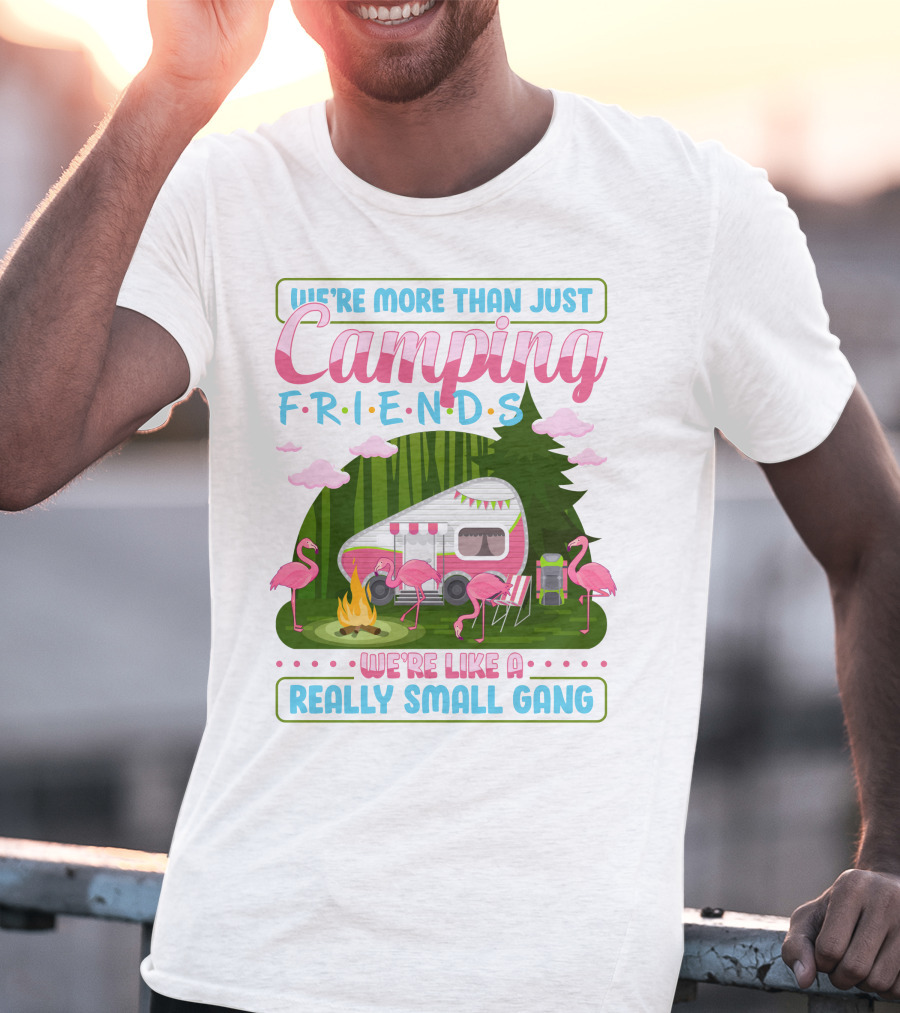 We're More Than Just Camping Friends Flamingo Gang T-Shirt