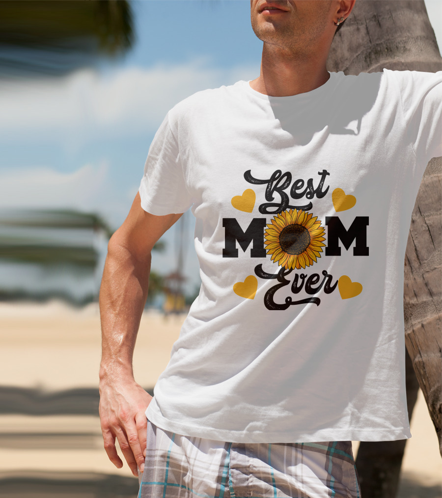 Best Mom Ever Sunflower Hearts T-Shirt