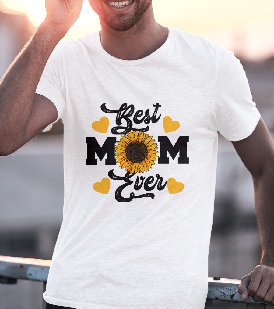 Best Mom Ever Sunflower Hearts T-Shirt