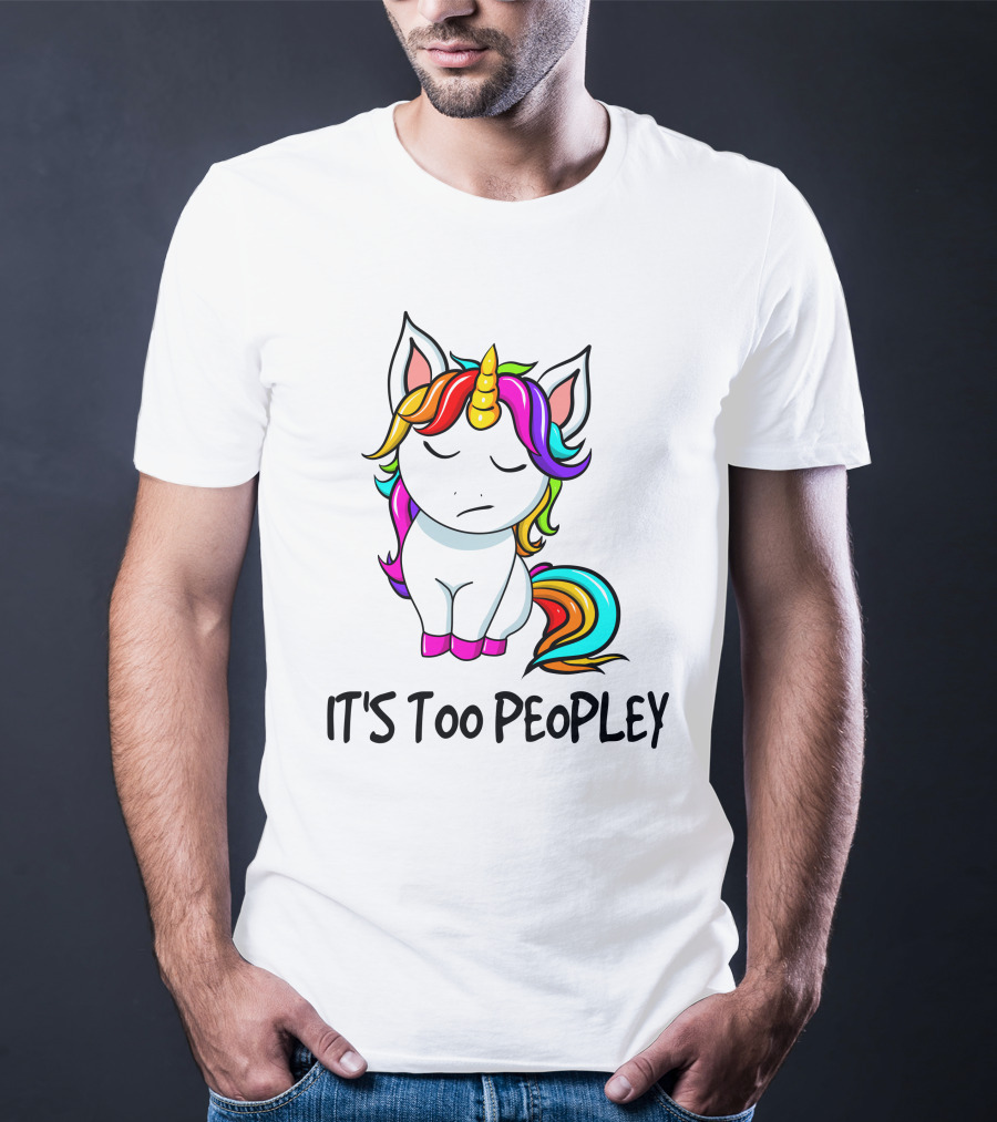 IT'S TOO PEOPLEY Unicorn Rainbow Mane Image T-Shirt