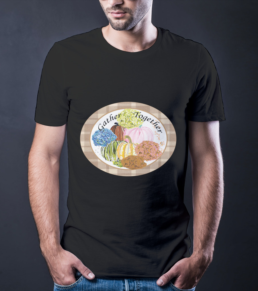 Gather Together Pumpkin Plaid Thanksgiving T-Shirt