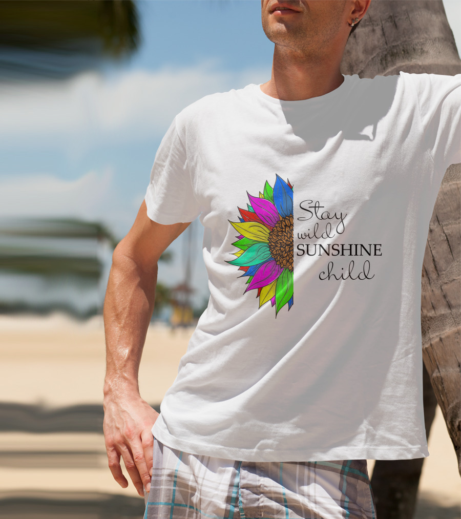 Stay Wild Sunshine Child Multicolored Sunflower T-Shirt
