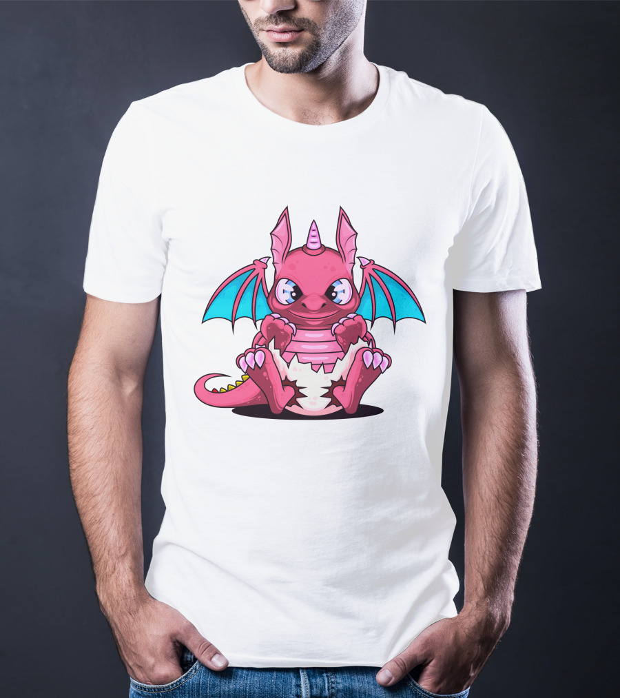 Pink Dragon Cute Cerulean Winged Hatchling T-Shirt