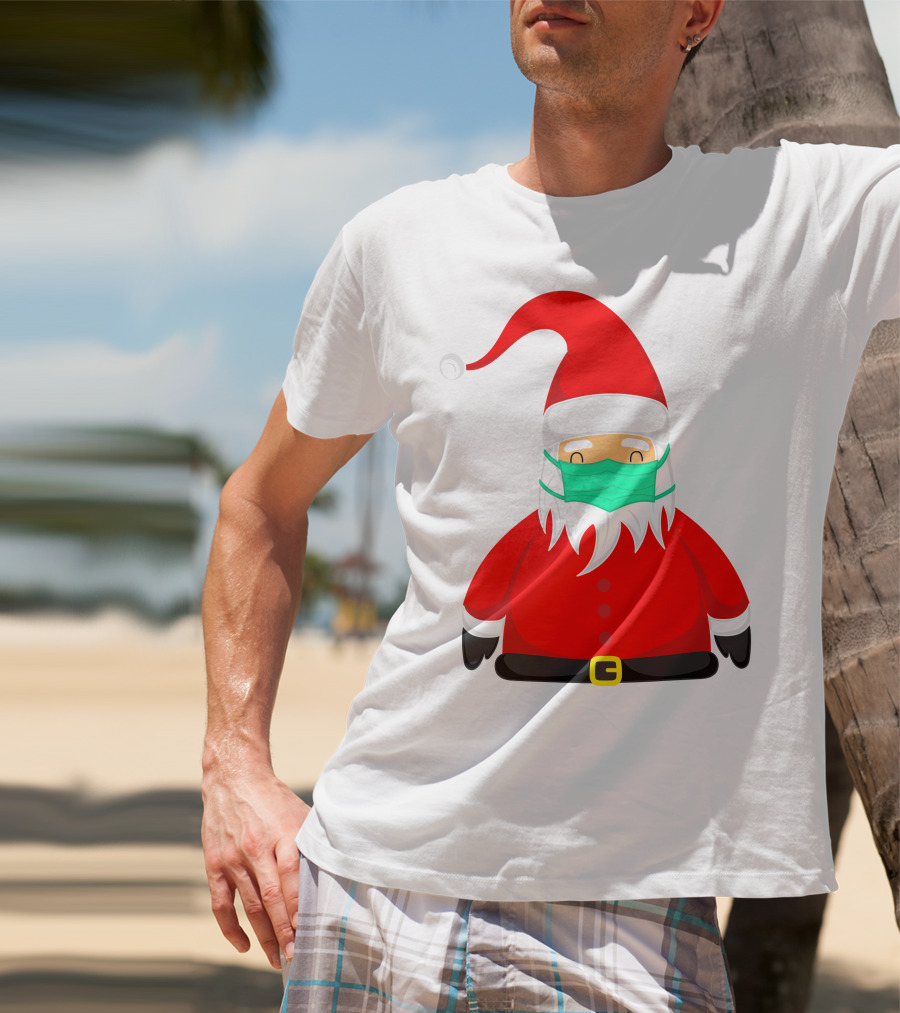 Santa Claus Wearing Green Face Mask T-Shirt