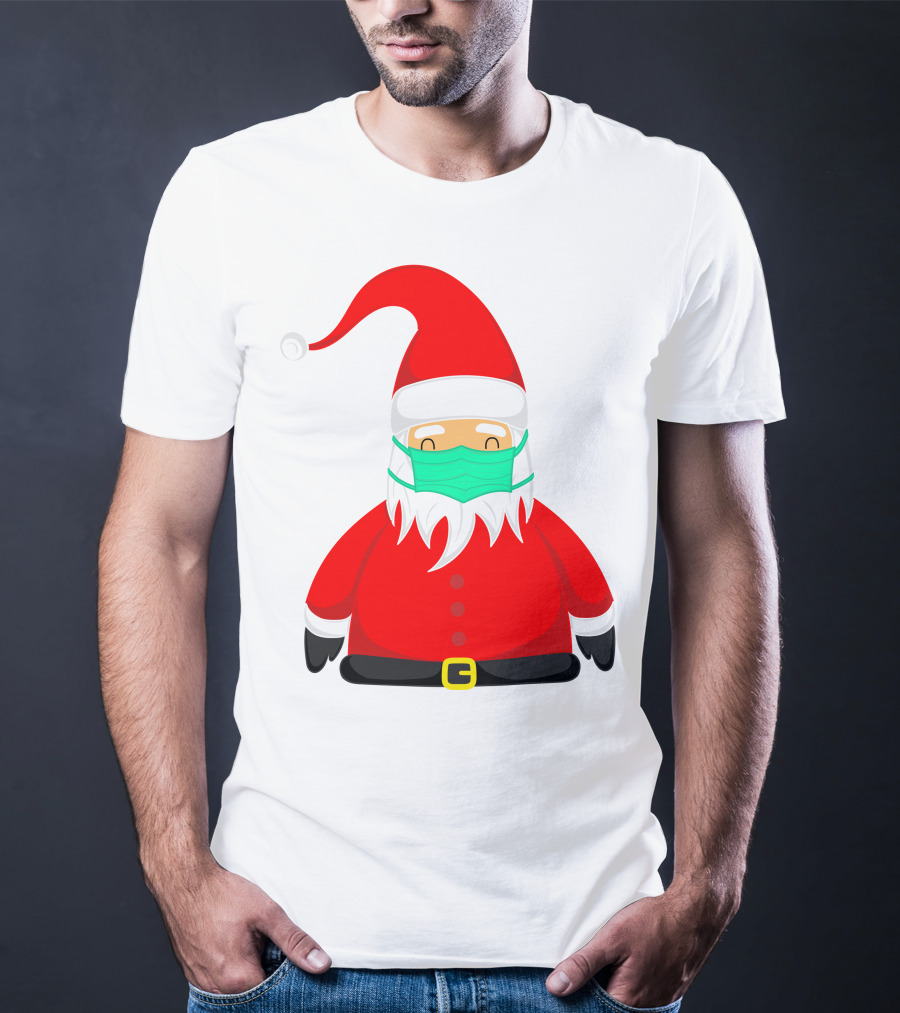 Santa Claus Wearing Green Face Mask T-Shirt