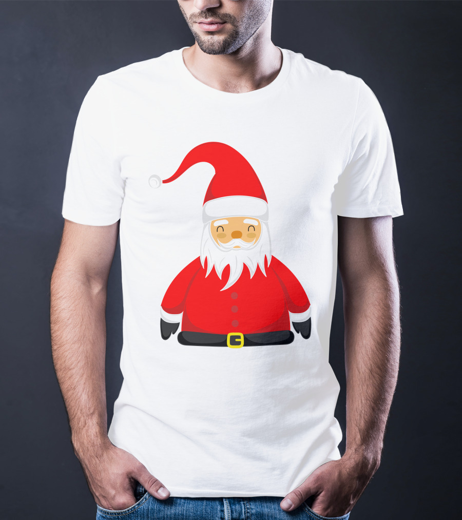 Santa Claus Outfit On Christmas Cartoon T-Shirt
