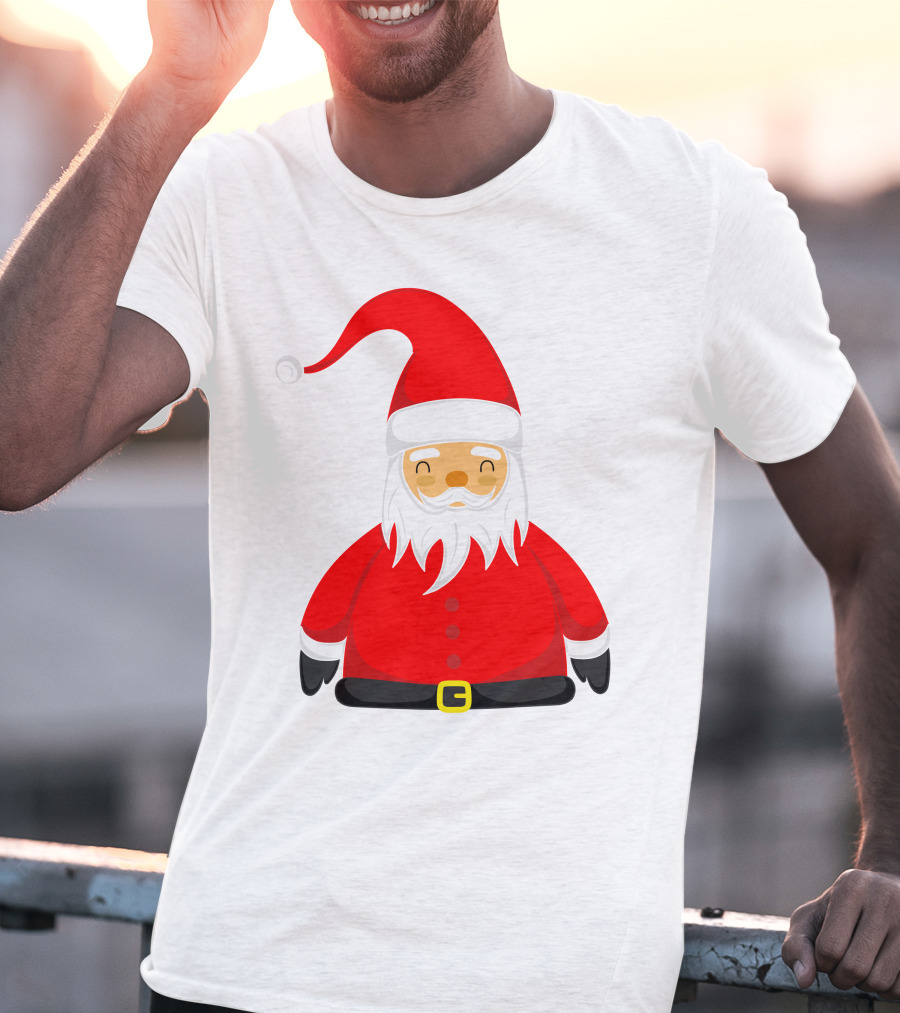 Santa Claus Outfit On Christmas Cartoon T-Shirt