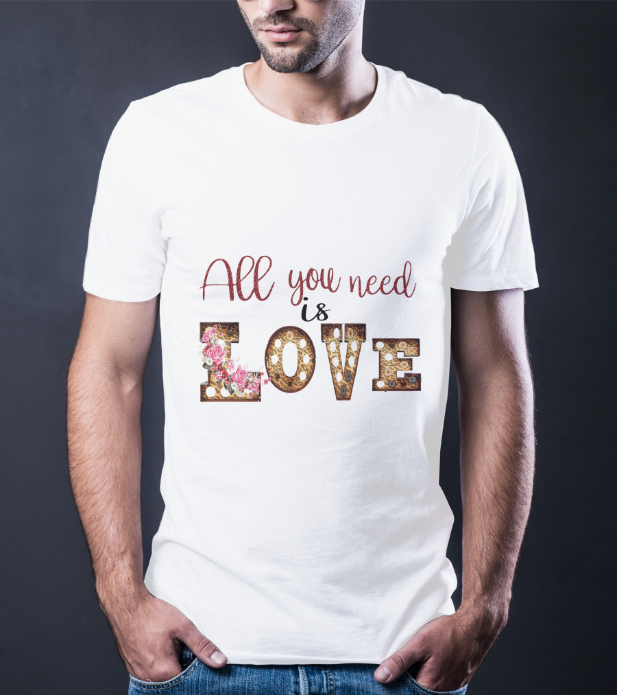 All You Need Is Love Floral Marquee Lights T-Shirt