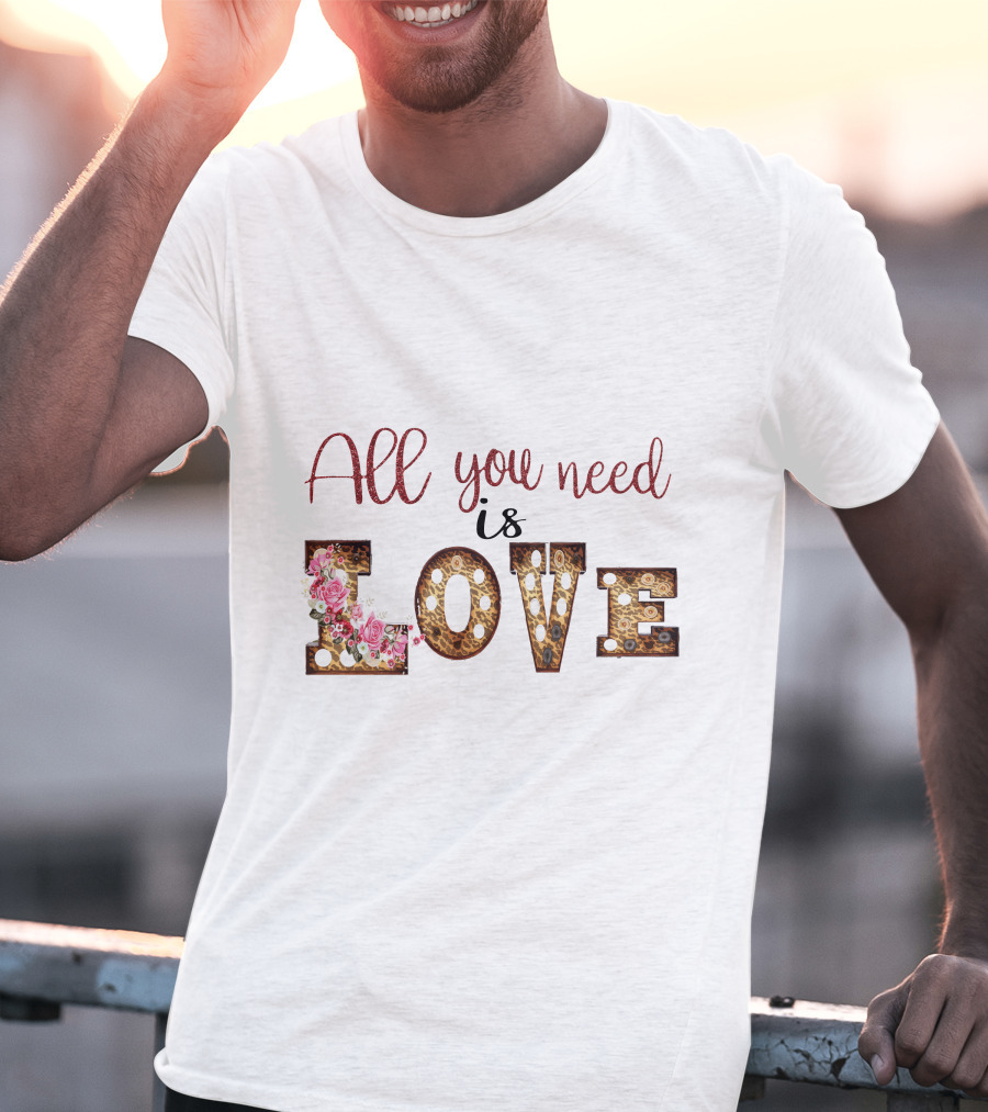 All You Need Is Love Floral Marquee Lights T-Shirt