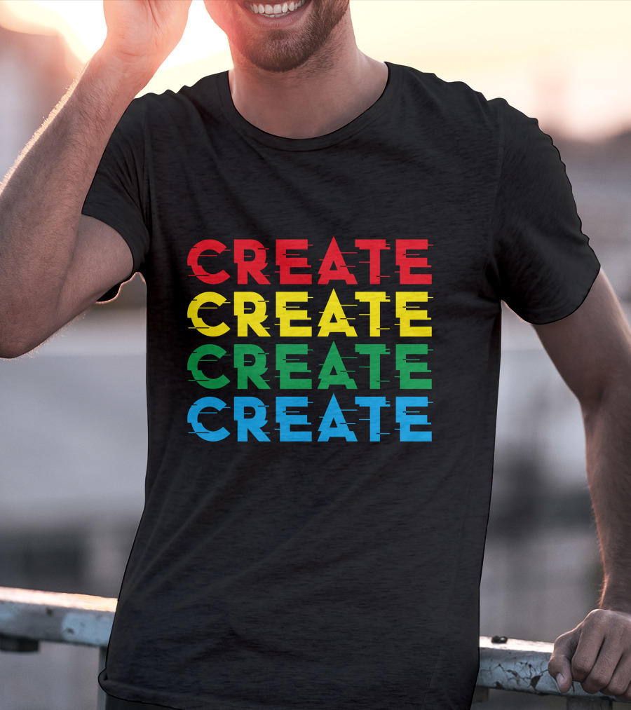 Colorful Stack Create Create Create Create T-Shirt