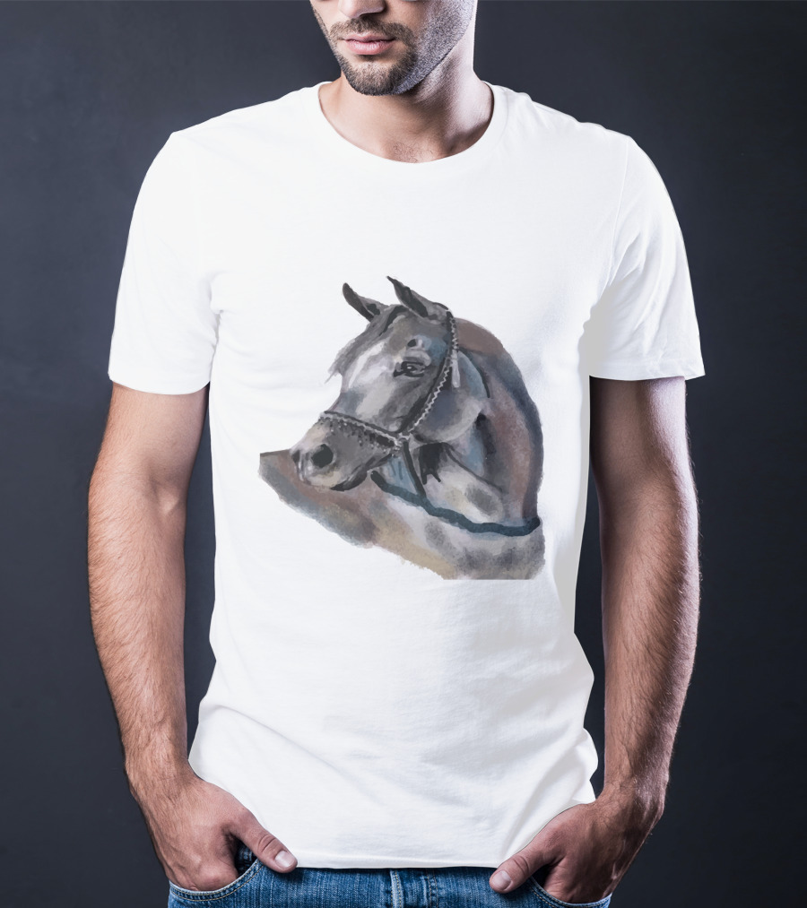 Watercolor Portrait Of Arabian Horse Head T-Shirt