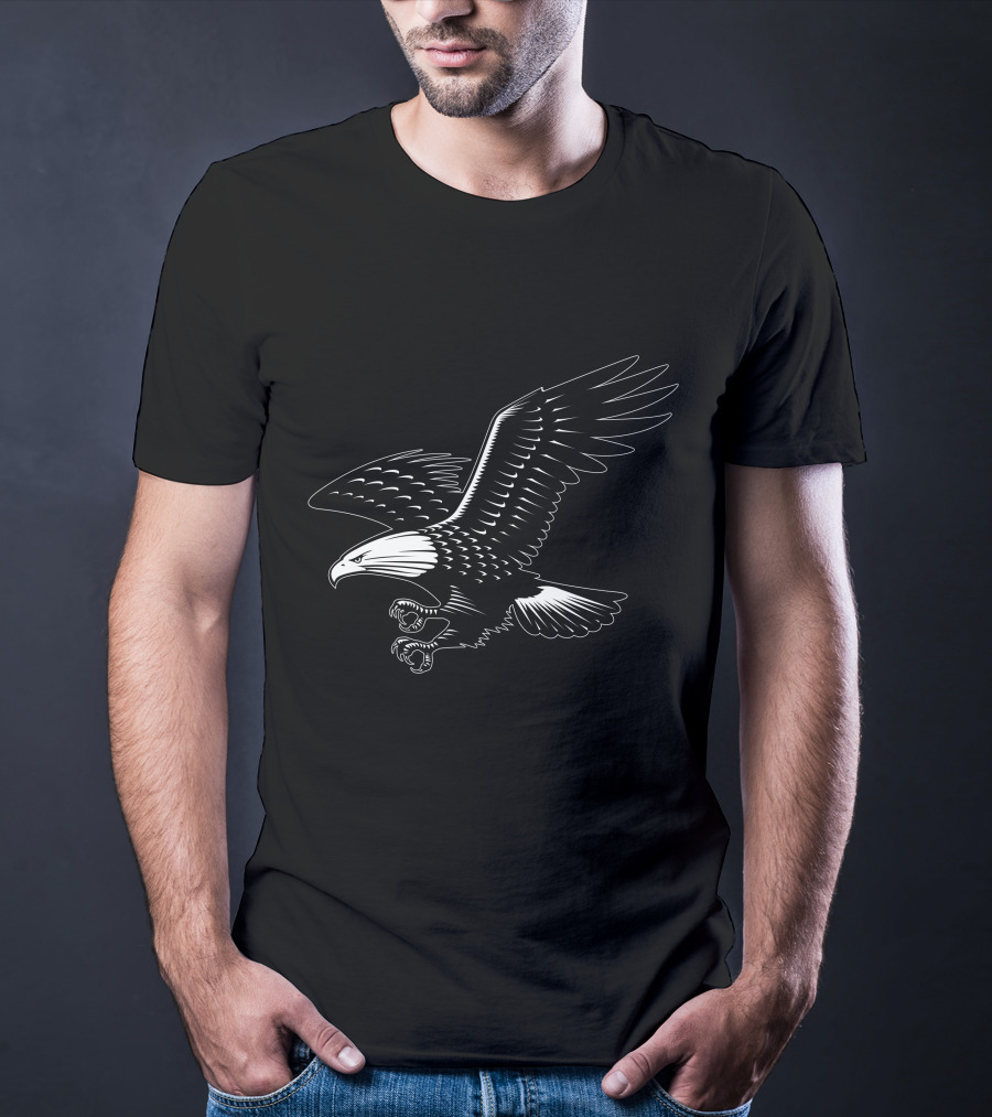 Eagle Outline Majestic Soaring Bird T-Shirt