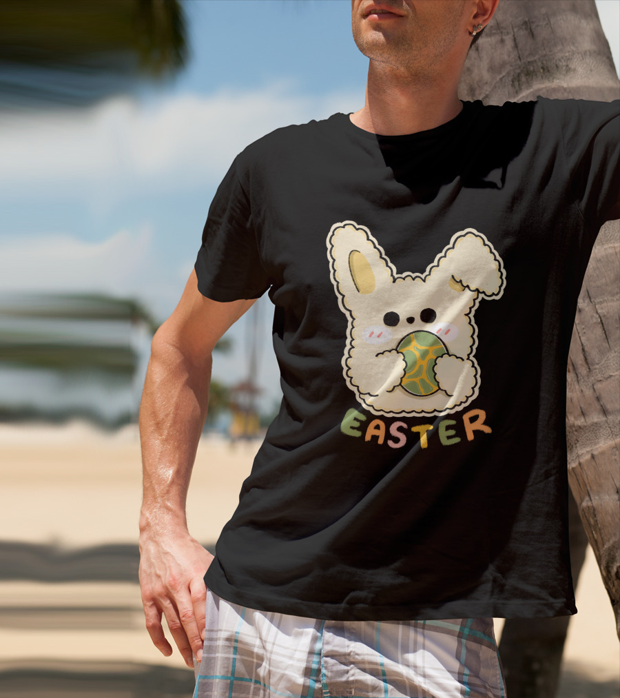 Easter Bunny Holding Easter Egg Sticker T-Shirt