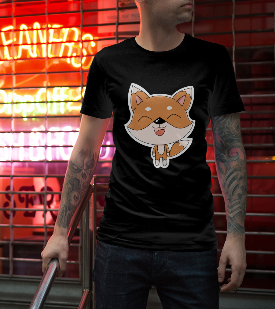Fox Cartoons Happy Cute Fox Character T-Shirt