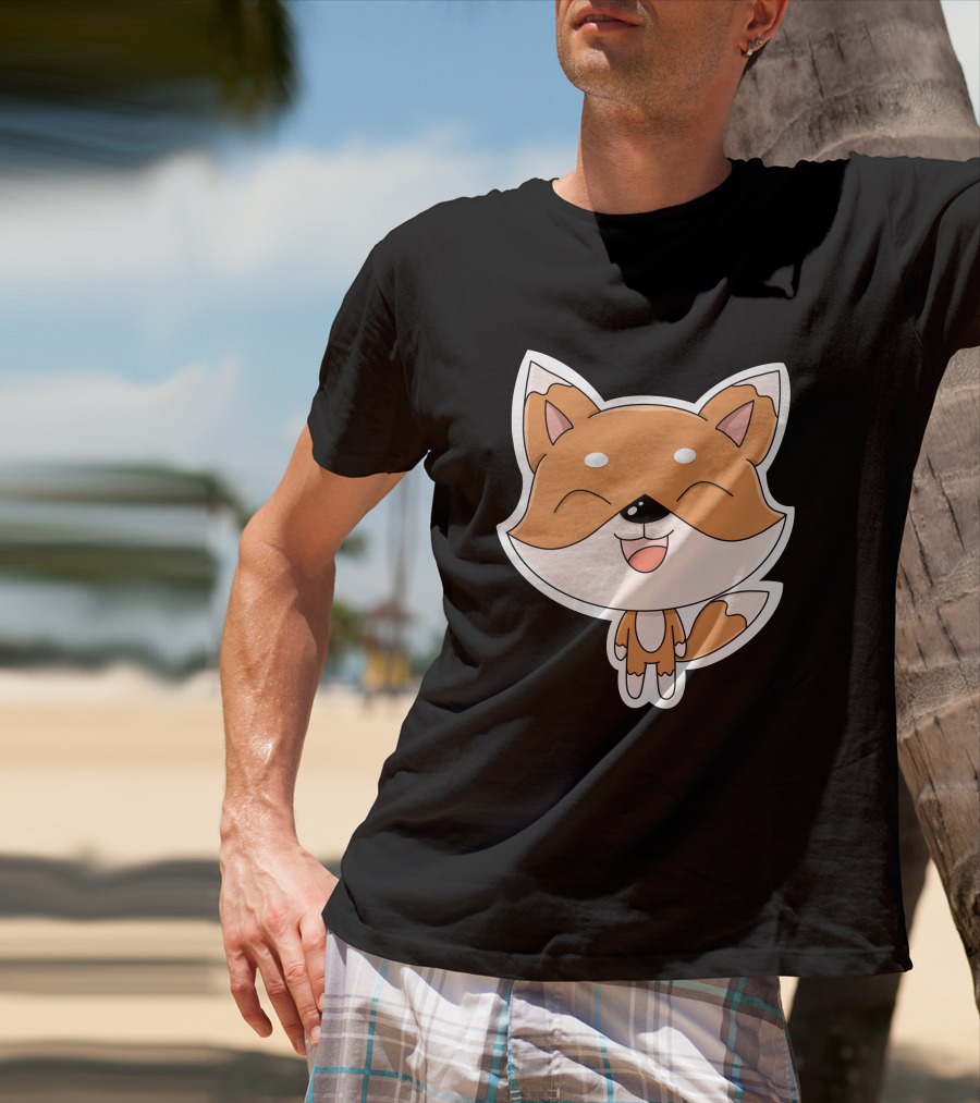 Fox Cartoons Happy Cute Fox Character T-Shirt