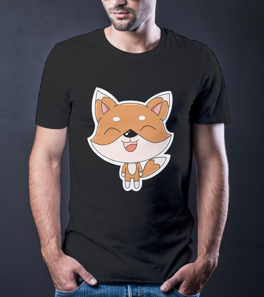 Fox Cartoons Happy Cute Fox Character T-Shirt