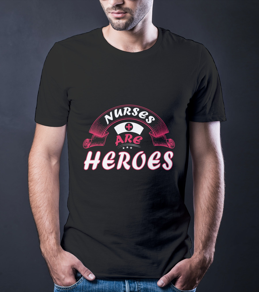 Nurses Are Heroes Red Cross Nurse Hat T-Shirt