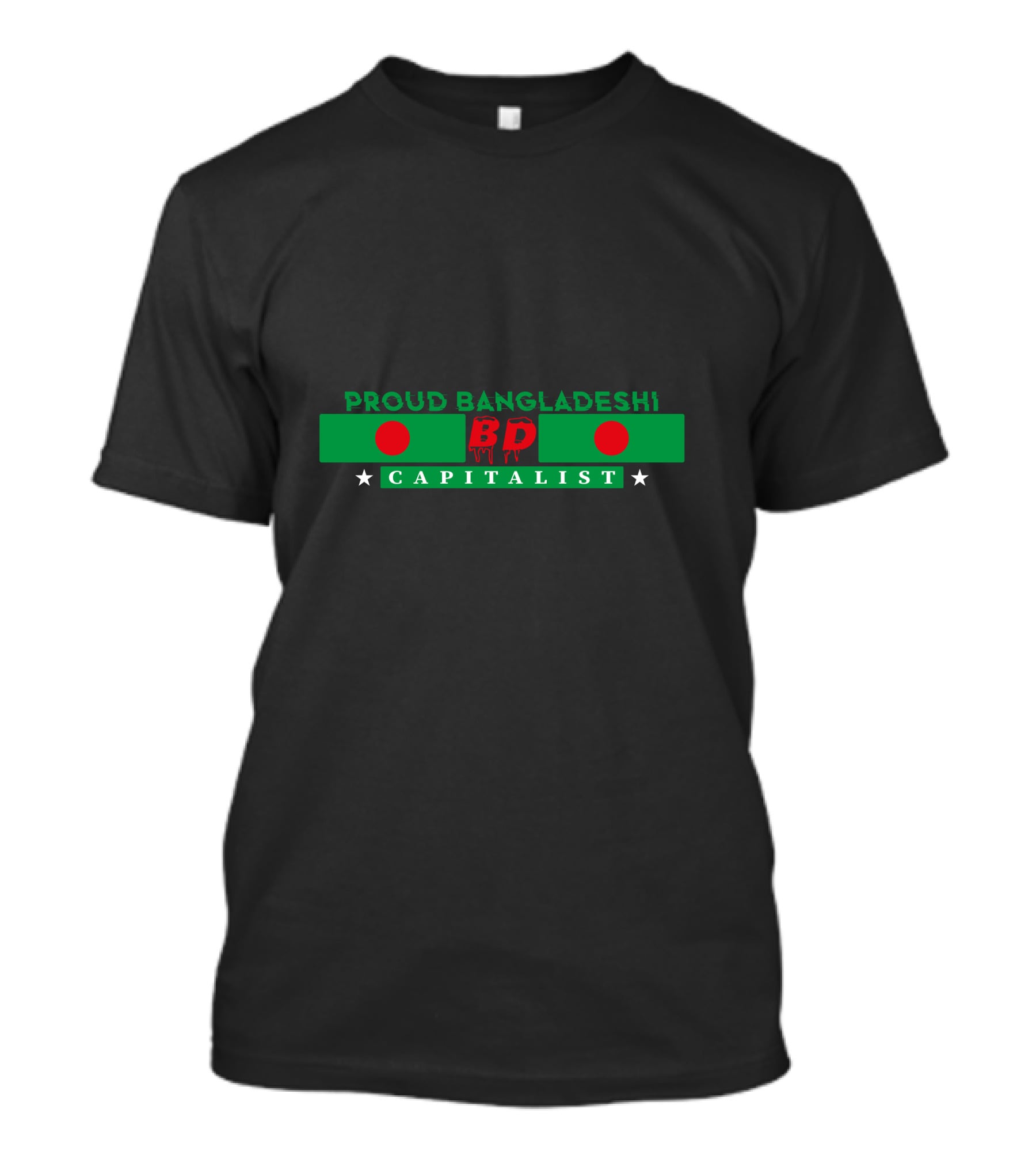 Proud Bangladeshi BD Capitalist Flag Symbol Stars T-Shirt