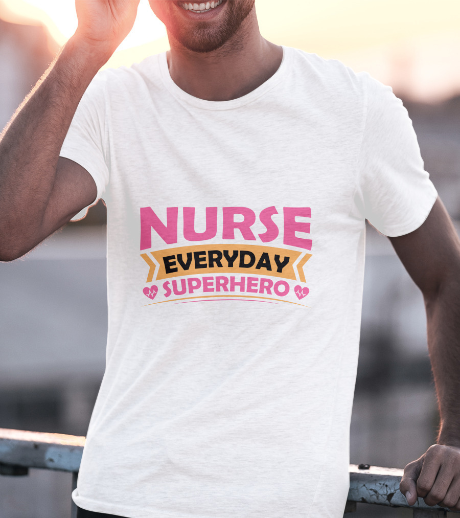 Nurse Everyday Superhero Heartbeat Icons T-Shirt