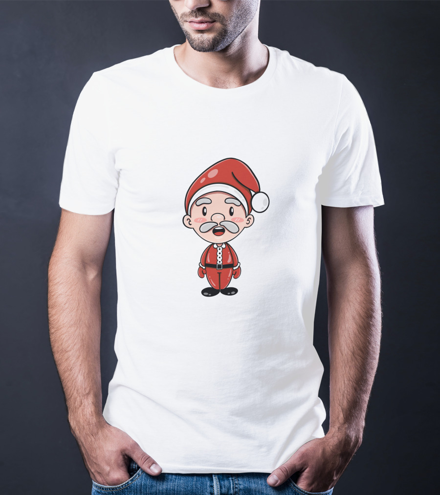 Santa Claus Chipi Cartoon Festive Character In Red Suit T-Shirt