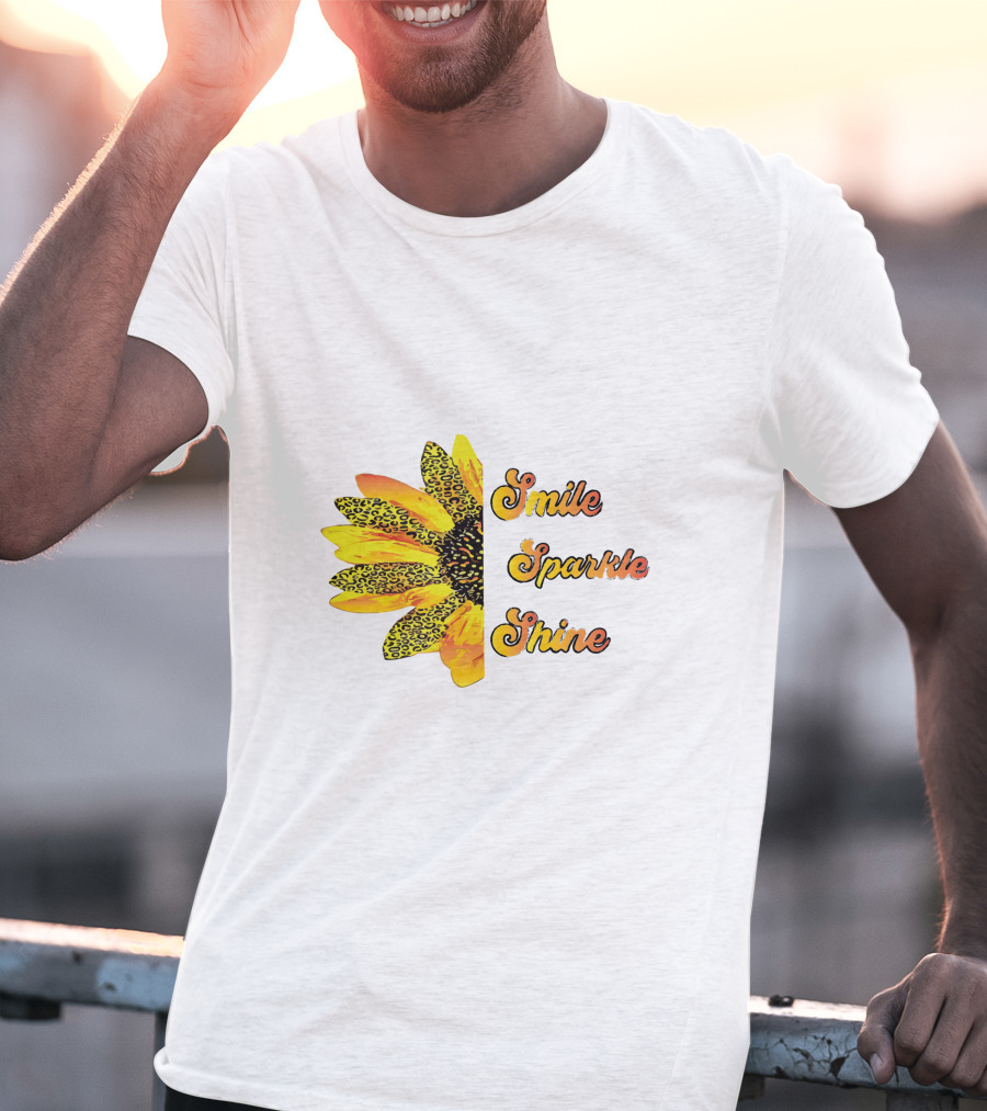 Smile Sparkle Shine Sunflower Blossom Burst T-Shirt
