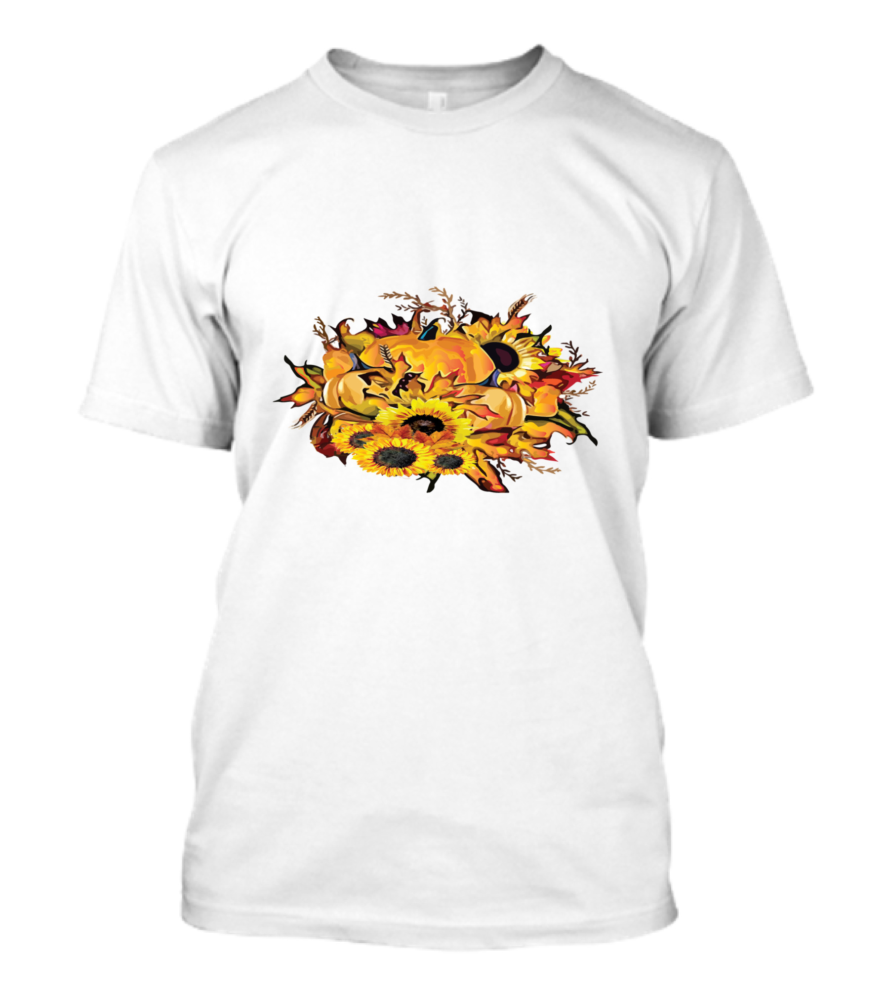 Thanksgiving Pumpkins Sunflower Fall Harvest Arrangement T-Shirt