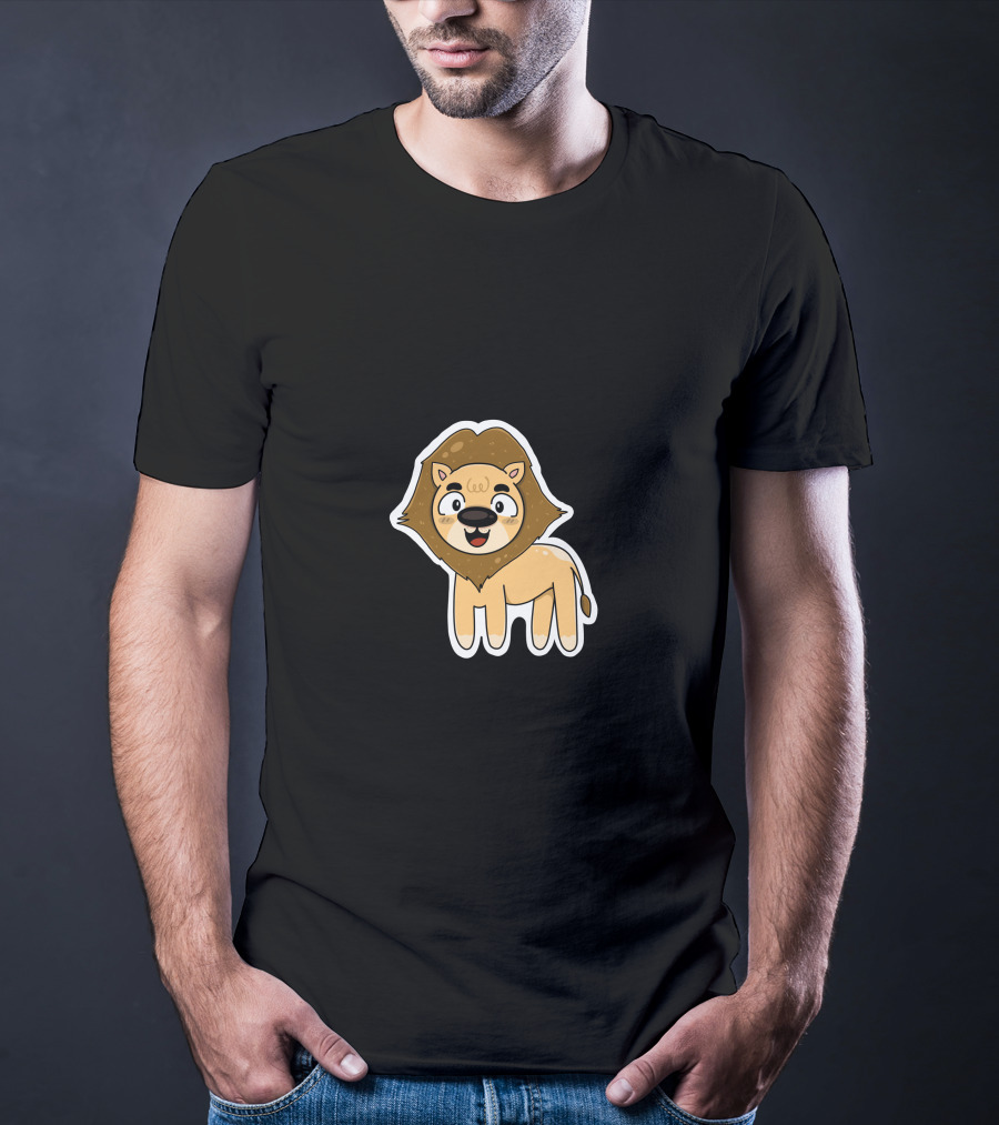 Lion Sticker Cute Cartoon T-Shirt