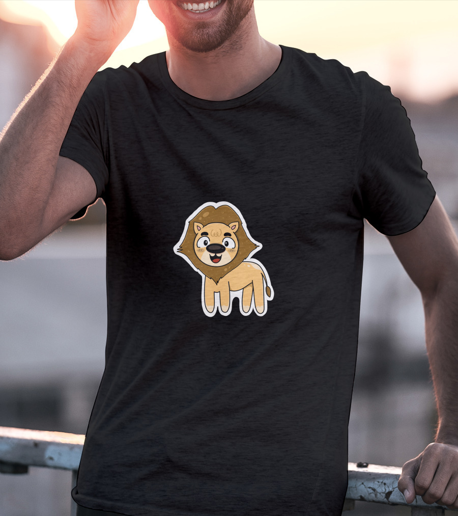 Lion Sticker Cute Cartoon T-Shirt