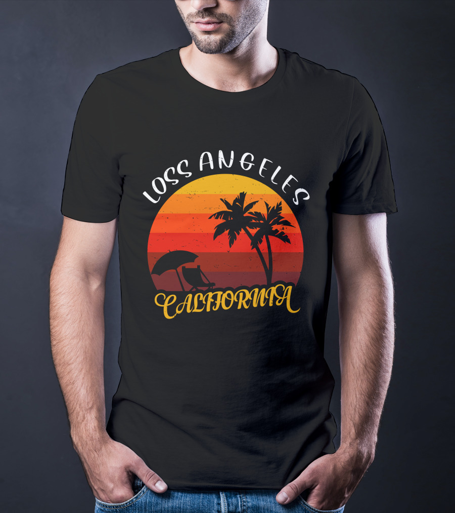 Loss Angeles California Sunset Palm Trees T-Shirt